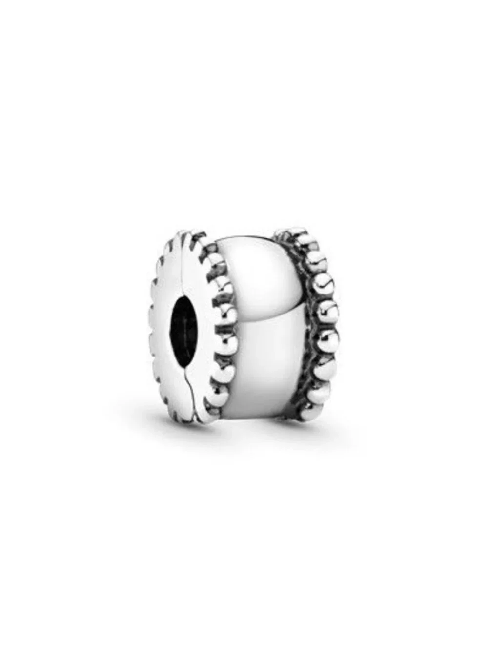 Authentic Pandora Moments Beveled Clip Charm Bead Silver 925 ALE 790267 Retired